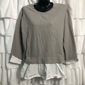 Eri + Ali layered sweatshirt S Anthropologie